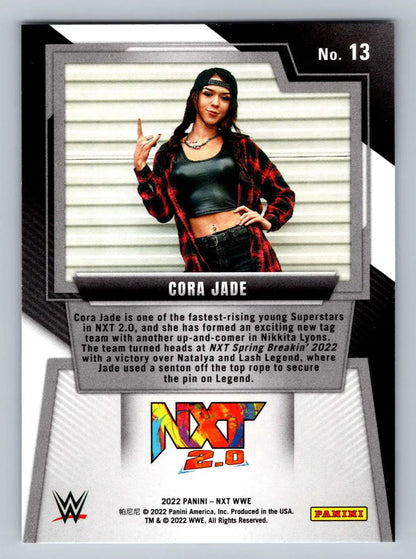 Cora Jade wrestling card from 2022 Panini NXT 2.0 WWE #13 collectible set