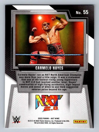 Carmelo Hayes Wrestling Card from 2022 Panini NXT 2.0 WWE #55 RC