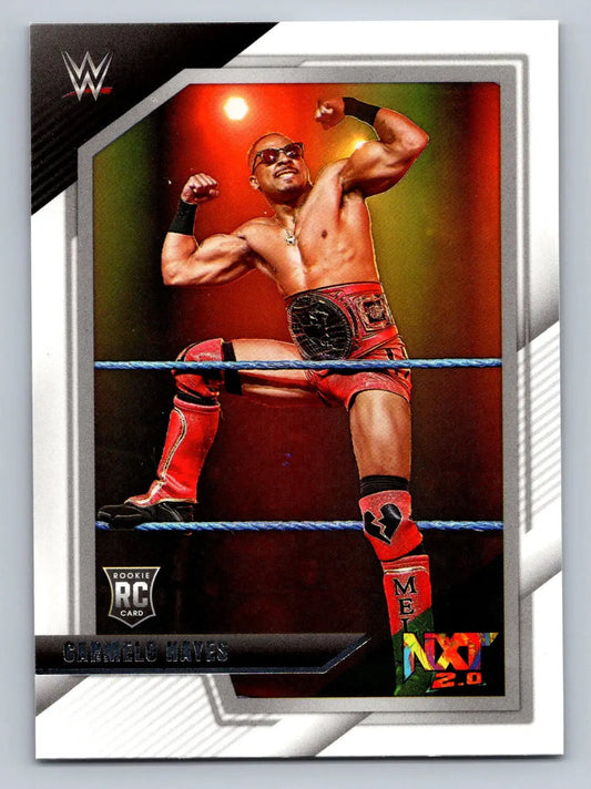 Carmelo Hayes rookie card from 2022 Panini NXT 2.0 WWE #55 for collectors