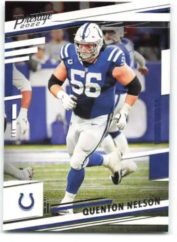 Quenton Nelson football card from 2022 Panini Prestige with original gloss features