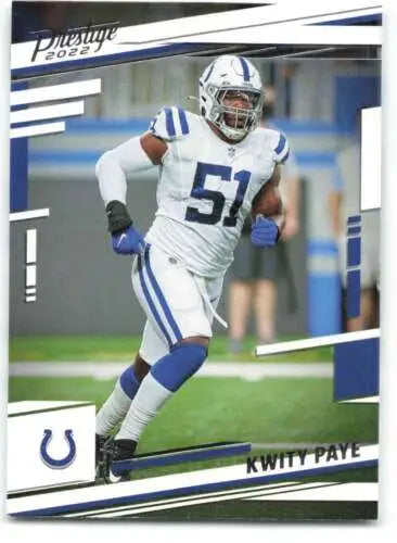 Kwity Paye football card from 2022 Panini Prestige, featuring original gloss finish