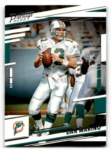 Dan Marino in white uniform on a Panini Prestige football trading card