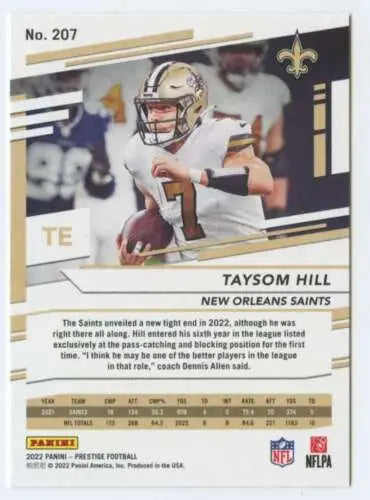 Taysom Hill football card from 2022 Panini Prestige with original gloss finish