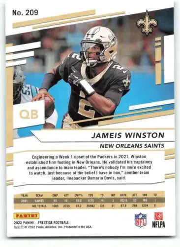 Jameis Winston football card from 2022 Panini Prestige with original gloss finish