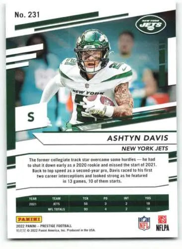 Ashtyn Davis football card from 2022 Panini Prestige with original gloss finish