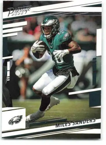 Miles Sanders football card from 2022 Panini Prestige with original gloss, Eagles ID 48491