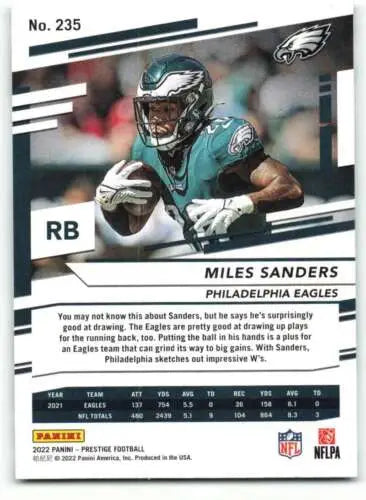 Miles Sanders 2022 Panini Prestige #235 football card in original gloss NM-MT condition