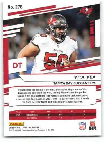 Vita Vea football card from 2022 Panini Prestige featuring original gloss and NM-MT condition