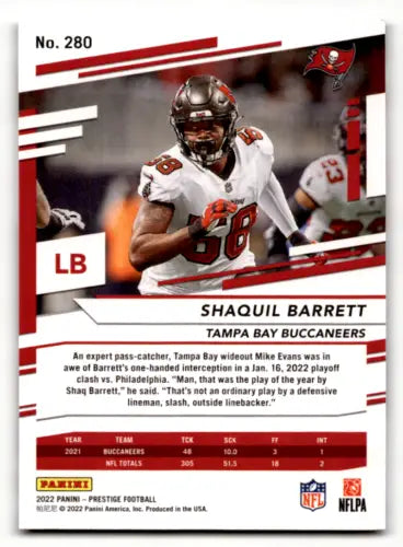 2022 Panini Prestige #280 Shaquil Barrett football card with original gloss finish