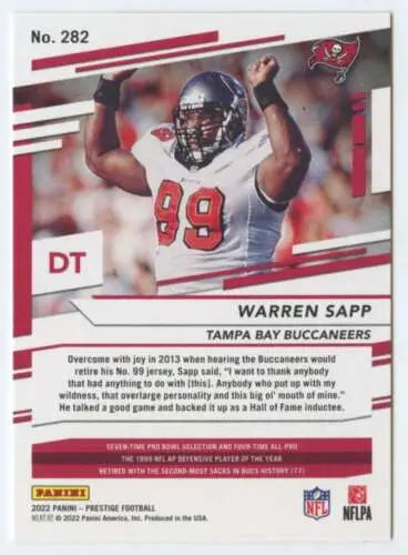 Warren Sapp football card from 2022 Panini Prestige featuring original gloss finish