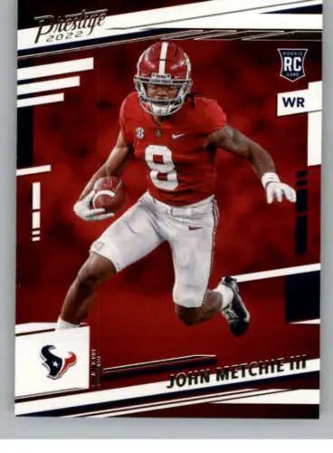 John Metchie III 2022 Panini Prestige NM-MT RC football card with original gloss