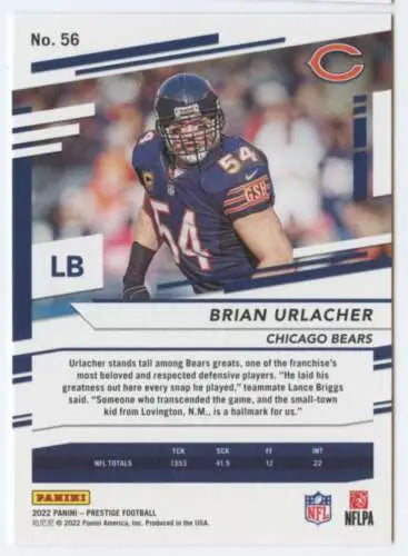 Brian Urlacher 2022 Panini Prestige football card in NM-MT condition with original gloss