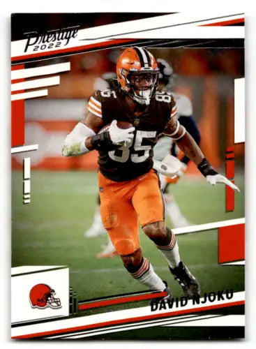 David Njoku football card from 2022 Panini Prestige with original gloss finish