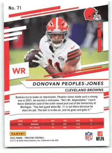 2022 Panini Prestige #71 Donovan Peoples-Jones NM-MT Browns original gloss card