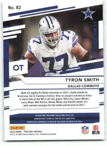 2022 Panini Prestige #82 Tyron Smith NM-MT original gloss football card Cowboys