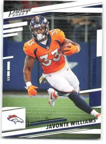 Javonte Williams football card 2022 Panini Prestige original gloss NM-MT Broncos