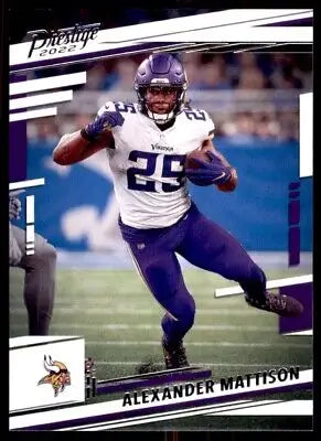 Alexander Mattison 2022 Panini Prestige football card Minnesota Vikings text-align center