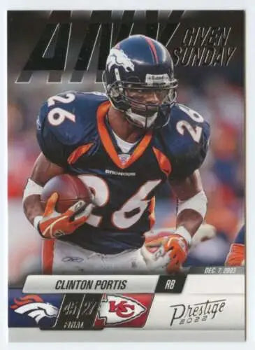 Clinton Portis football card from 2022 Panini Prestige with original gloss finish