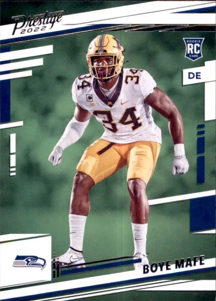 Boye Mafe rookie card from 2022 Panini Prestige Seattle Seahawks #387 NFL base set