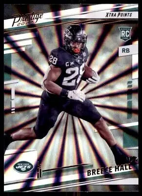 Breece Hall 2022 Panini Prestige Rookie Sunburst Parallel New York Jets Card