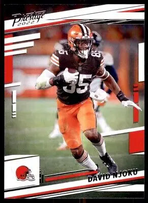 David Njoku football card from 2022 Panini Prestige, Cleveland Browns collectible