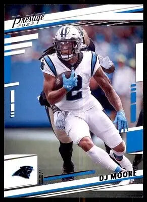 Football trading card featuring Panini Prestige DJ Moore of the Carolina Panthers