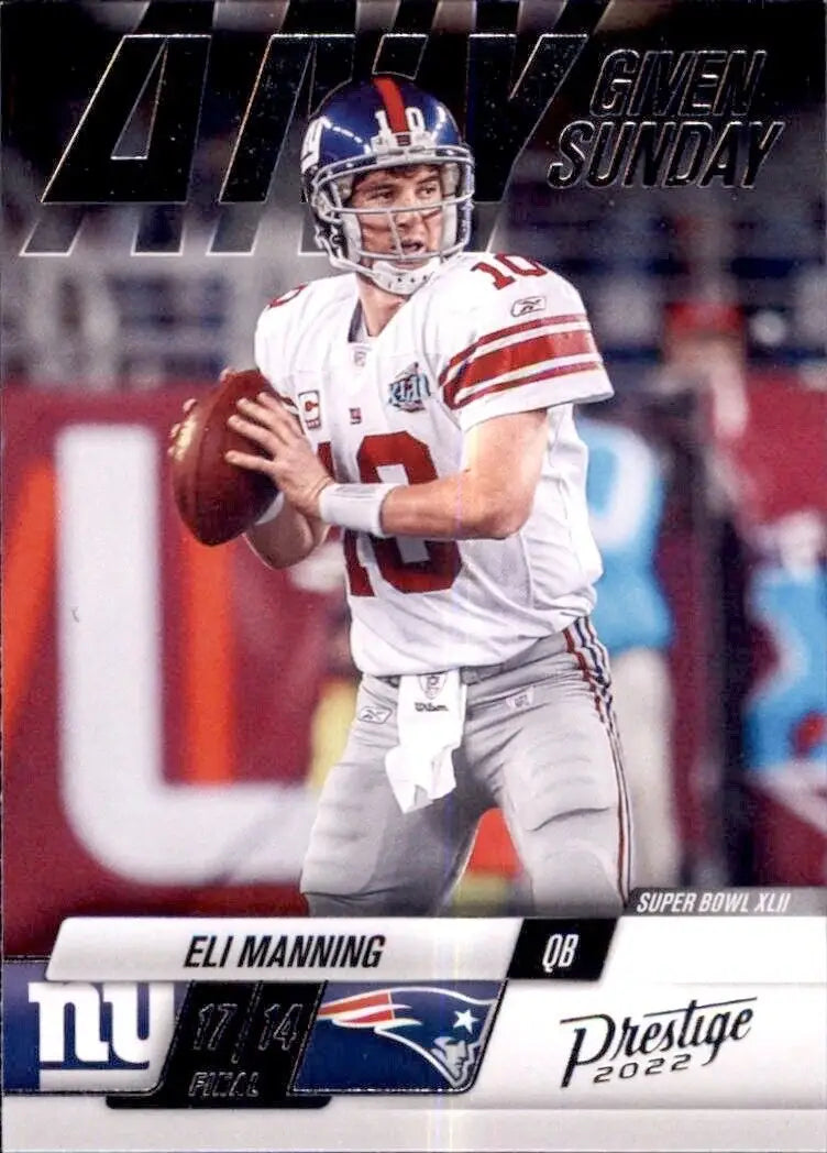 Eli Manning football card from 2022 Panini Prestige New York Giants collection