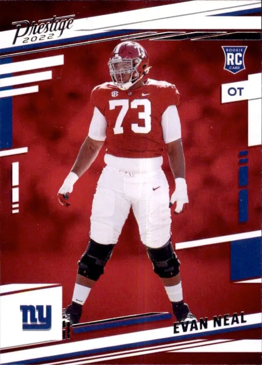 Evan Neal Rookie Card from 2022 Panini Prestige New York Giants NFL Base #364