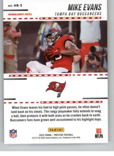 Mike Evans 2022 Panini Prestige Highlight Reel football card in original gloss condition