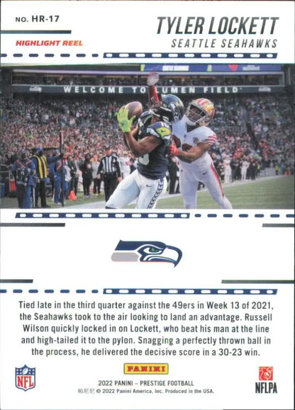 Tyler Lockett 2022 Panini Prestige Highlight Reel Gold /99 Seattle Seahawks NFL card