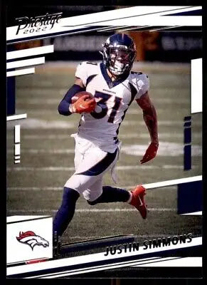 2022 Panini Prestige Justin Simmons Denver Broncos #92 Football Trading Card