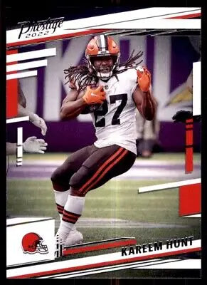 Kareem Hunt Football Card from 2022 Panini Prestige featuring Cleveland Browns #69