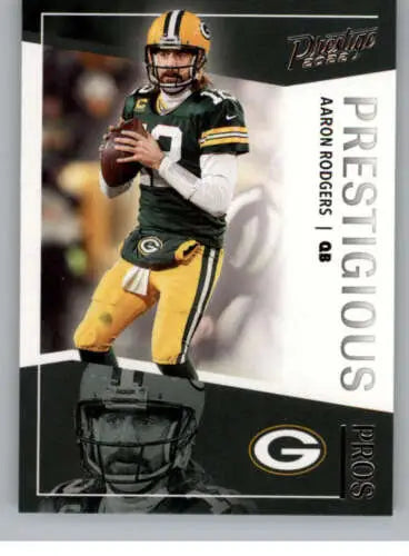 Aaron Rodgers football card from 2022 Panini Prestige Prestigious Pros in NM-MT condition