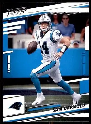 Sam Darnold football card from 2022 Panini Prestige, Carolina Panthers #39, text-align center