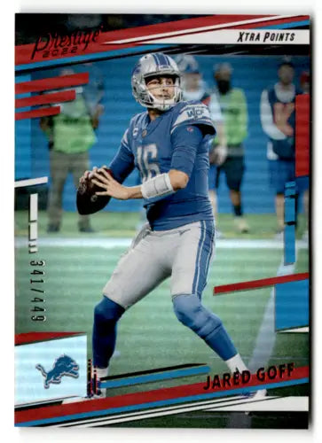 2022 Panini Prestige Xtra Points Red Jared Goff football card with original gloss