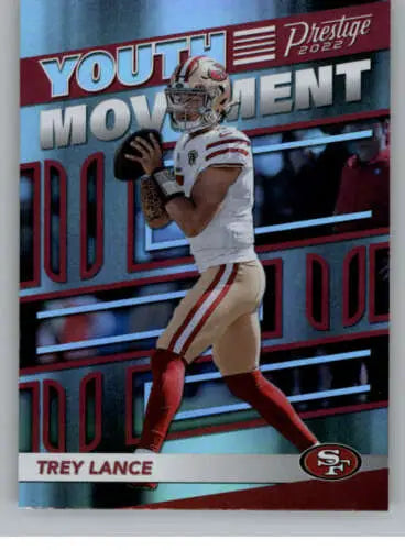 Trey Lance 49ers Prestige Youth Movement trading card with original gloss from Panini