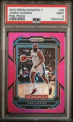 2022 Panini Prizm Monopoly James Harden #68 Pink 134/149 Basketball PSA 9