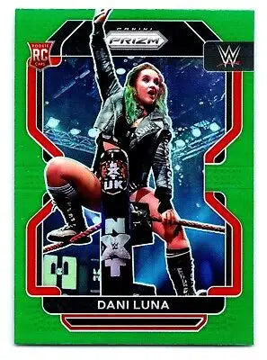 Dani Luna wrestling card from 2022 Panini Prizm WWE #110 Green Prizm edition