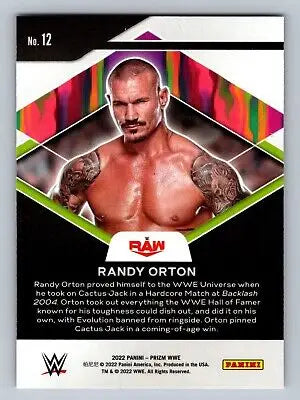 Randy Orton wrestling card from 2022 Panini Prizm WWE #12 Fearless collection