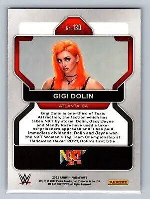 Gigi Dolin wrestling card from 2022 Panini Prizm WWE series #130