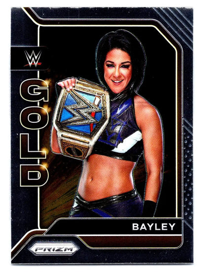 Bayley WWE trading card from 2022 Panini Prizm WWE Gold collection