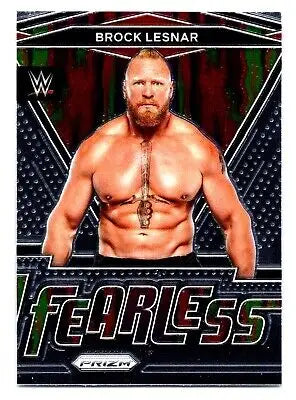 Brock Lesnar wrestling card from 2022 Panini Prizm WWE #14 Fearless collection