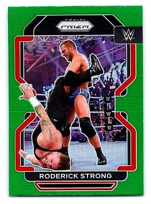 Wrestling trading card featuring Roderick Strong in 2022 Panini Prizm Green Prizm