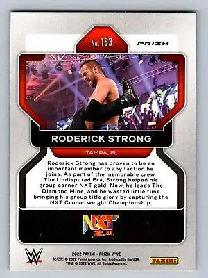 Roderick Strong wrestling card from 2022 Panini Prizm Green Prizm collection