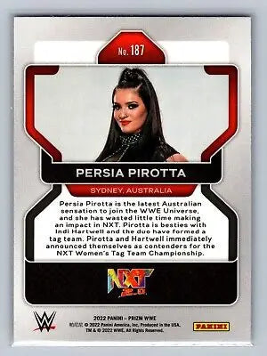 Persia Pirotta wrestling card from 2022 Panini Prizm WWE with flat rate shipping available