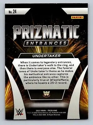 2022 Panini Prizm WWE #24 Undertaker Prizmatic Entrances wrestling card display