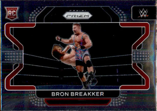 WWE trading card showing Bron Breakker executing a move, Panini Prizm WWE #39