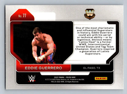 Eddie Guerrero wrestling card from 2022 Panini Prizm WWE collection