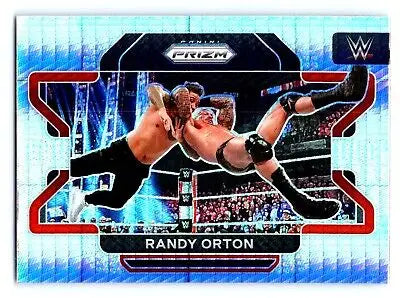 Randy Orton wrestling card from 2022 Panini Prizm WWE #78 Hyper Prizm collection