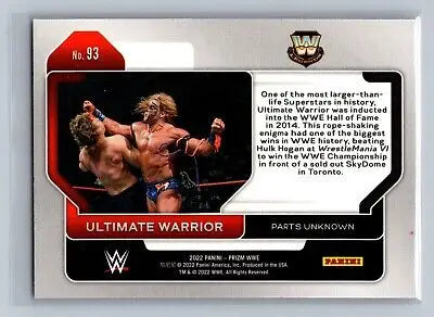 Ultimate Warrior 2022 Panini Prizm WWE #93 wrestling card available at flat rate